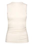 Rushed Side Top Tops T-shirts & Tops Sleeveless White Monki