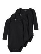 Nbnbody 3P Ls Solid Noos Bodies Long-sleeved Black Name It