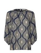 Madaffodil Tops Blouses Long-sleeved Navy Masai