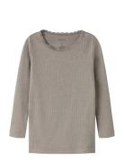 Nmfkab Ls Top Noos Tops T-shirts Long-sleeved T-shirts Beige Name It