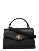 Crosshatch Leather Small Farrah Satchel Bags Crossbody Bags Black Laur...
