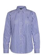 Classic Fit Striped Broadcloth Shirt Tops Shirts Long-sleeved Blue Lau...