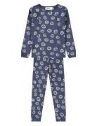 Lue Pyjamasetti Pyjama Navy Molo