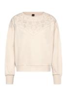 C_Even Tops Sweat-shirts & Hoodies Sweat-shirts Cream BOSS