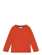 Shield Ls T-Shirt Tops T-shirts Long-sleeved T-shirts Orange GANT
