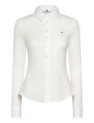1985 Slim Pique Btn Down Ls Tops Shirts Long-sleeved White Tommy Hilfi...