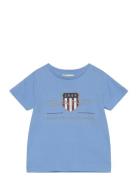 Archive Shield Ss T-Shirt Tops T-shirts Short-sleeved Blue GANT