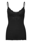 Rwbeatha Sl Strap Lace Top Tops Blouses Sleeveless Black Rosemunde
