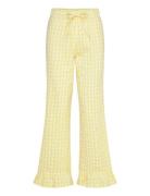 Gingham Seersucker Trousers Pyjamahousut Olohousut Yellow Gina Tricot