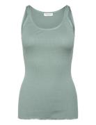 Rwbelle Silk U-Neck Strap Elastic T Tops T-shirts & Tops Sleeveless Gr...