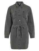 Vikiki L/S Denim Shirt Dress Dgd Lyhyt Mekko Grey Vila