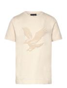 Towelling Eagle T-Shirt Tops T-shirts Short-sleeved Cream Lyle & Scott