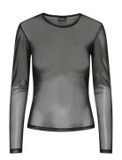 Pcninni Ls Mesh Top Jrs Noos Bc Tops T-shirts & Tops Long-sleeved Blac...