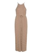 Slfanola Sl Str Ankle Dress Maksimekko Juhlamekko Beige Selected