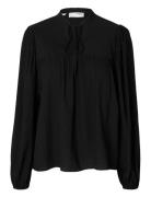 Slfkaterine Ls Tie Top B Tops Blouses Long-sleeved Black Selected