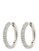 Tatum Large Hoops Silver-Plated Accessories Jewellery Earrings Hoops S...
