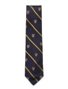 Striped Silk Narrow Repp Club Tie Solmio Kravatti Navy Polo Ralph Laur...