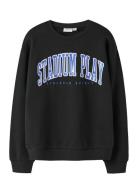 Nkfliona Nreg Sweat Bru Tops Sweat-shirts & Hoodies Sweat-shirts Black...