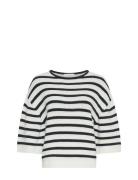 Mschleika Jillena 3/4 Pullover Stp Tops Knitwear Jumpers White MSCH Co...