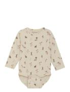 Body Ls Aop Pitkähihainen Body Cream Minymo