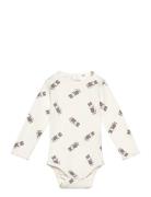 Tnsbpippa L_S Rib Body Bodies Long-sleeved Cream The New