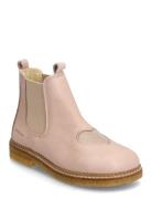 Booties - Flat - With Elastic Bootsit Nauhalliset Saapikkaat Pink ANGU...