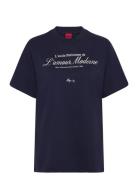 Vintage Tee_16 Tops T-shirts & Tops Short-sleeved Navy HUGO
