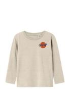 Nmmknoxo Ls Top Tops T-shirts Long-sleeved T-shirts Beige Name It