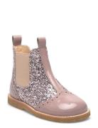 Booties - Flat - With Zipper Bootsit Nauhalliset Saapikkaat Pink ANGUL...