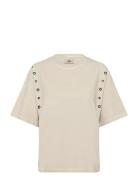 Kbbecilla Tee Tops T-shirts & Tops Short-sleeved Cream Karen By Simons...