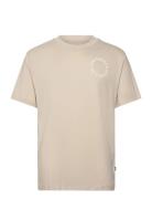 Circular Logo T-Shirt Sport T-shirts Short-sleeved Cream New Balance