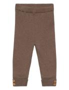 Stripes Knitted Leggings Bottoms Leggings Brown Mango