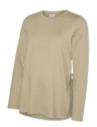 Mlrina Vita Ls Jrs Top 2F Tops T-shirts & Tops Long-sleeved Beige Mama...