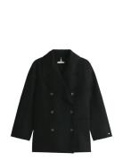 Df Wool Blend Reg Peacoat Villakangastakki Pitkä Takki Black Tommy Hil...