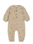 Suit Corduroy W. Lining Pitkähihainen Body Beige Minymo