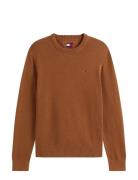 Tjm Slim Ess Sweater Ext Tops Knitwear Round Necks Brown Tommy Jeans
