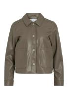 Vihellium Short Jacket - Noos Nahkatakki Brown Vila