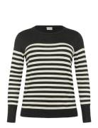 Kclizzy Striped Knit Pullover Tops Knitwear Jumpers Black Kaffe Curve