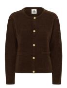 Kbzelda Round Neck Cardigan Tops Knitwear Cardigans Brown Karen By Sim...