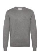 Ecovero L/S O-Neck Knit Tops Knitwear Round Necks Grey Lindbergh