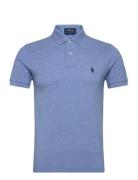 Slim Fit Mesh Polo Shirt Tops Polos Short-sleeved Blue Polo Ralph Laur...