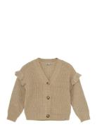 Fancy Knitted Cardigan Tops Knitwear Cardigans Beige Daily 7