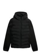 Hooded Storm Knit Hybrid Jkt Vuorillinen Takki Topattu Takki Black Sup...