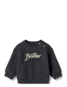 Sweatshirt L/S Sander Tops Sweat-shirts & Hoodies Sweat-shirts Navy Wh...