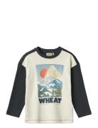 T-Shirt L/S Beck Tops T-shirts Long-sleeved T-shirts Navy Wheat
