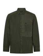 Paneled Overshirt Tops Overshirts Khaki Green Lee Jeans