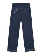 Oudin Birds Bottoms Trousers Wide Leg Navy Maison Labiche Paris