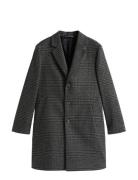Dc Wool Mix Coat With Check Trenssi Takki Grey Tommy Hilfiger