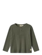 T-Shirt L/S Morris Tops T-shirts Long-sleeved T-shirts Khaki Green Whe...