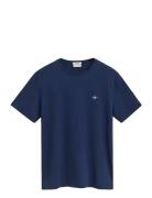 Reg Shield Ss T-Shirt Tops T-shirts Short-sleeved Blue GANT